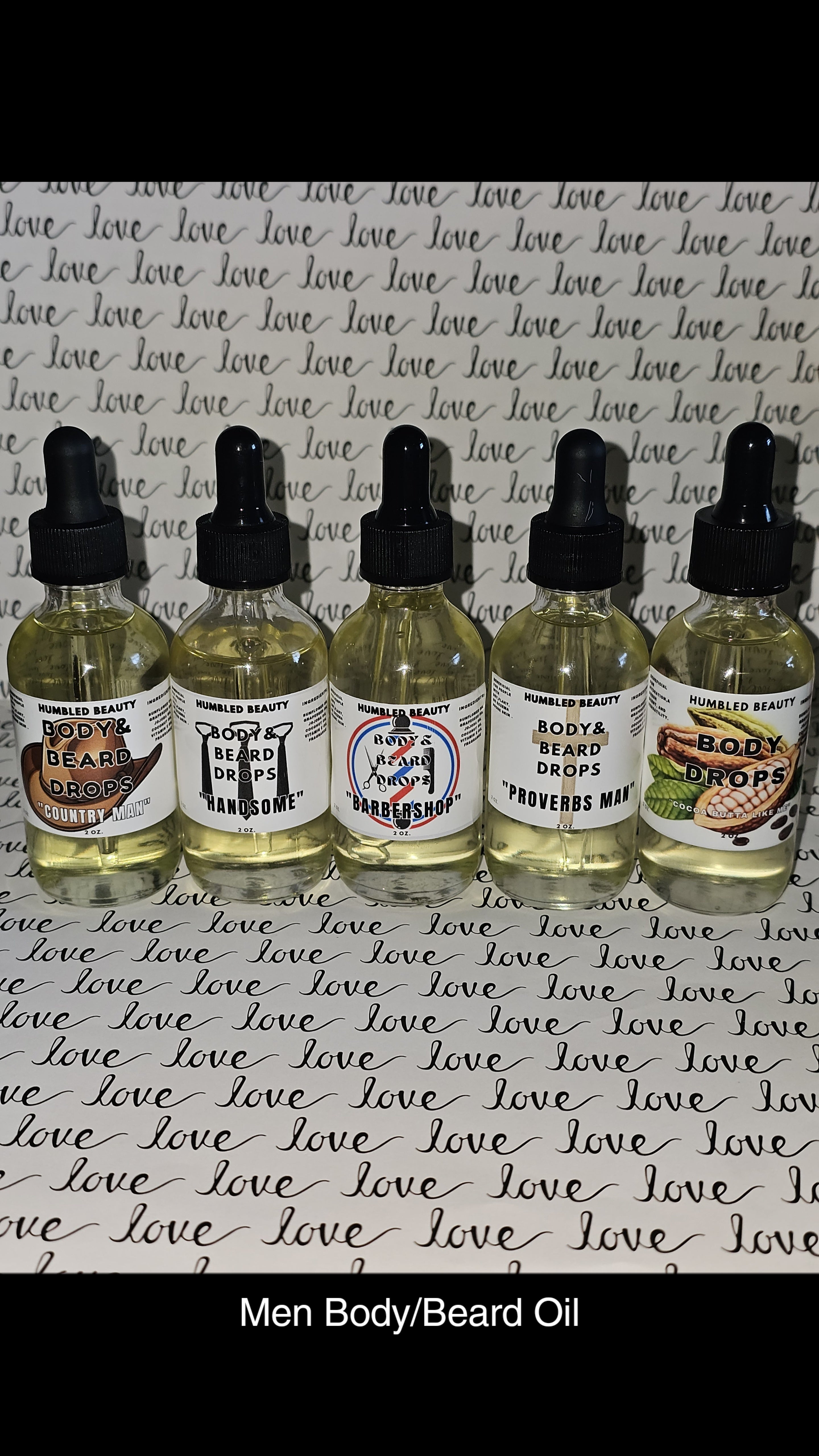 Set of 5 Variety Body/Beard Oil(Men)